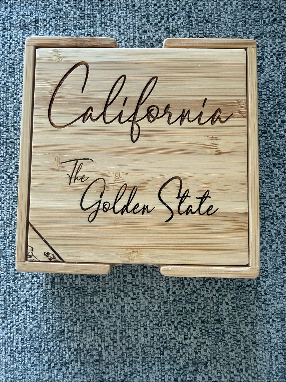 California "The Golden State" Wooden coasters